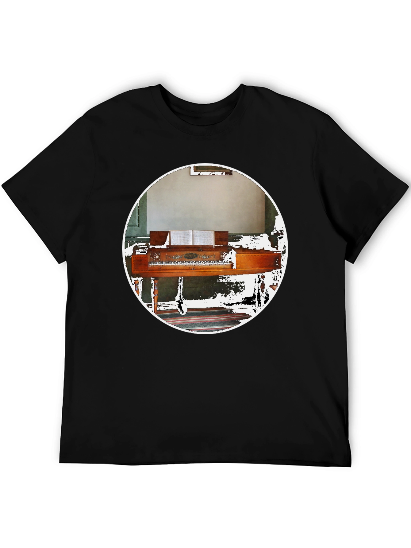 Black Piano Graphic Tee - Musical Instrument Shirt view 5