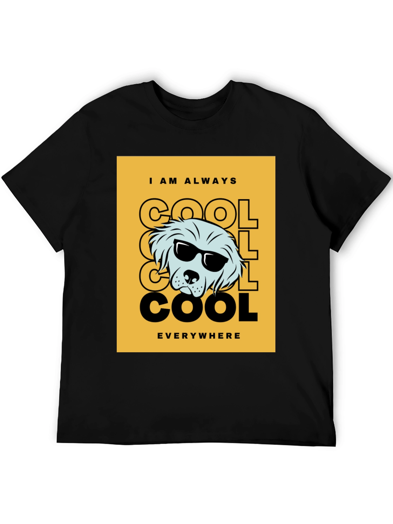 Black Cool Dog Graphic Tee - Trendy Black T-Shirt view 5