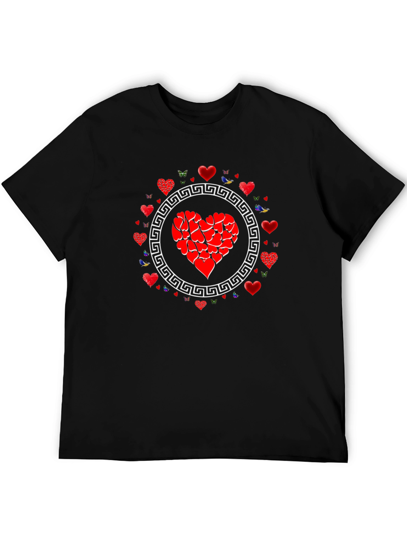 Black Heart Graphic Tee - Black Cotton Casual view 5