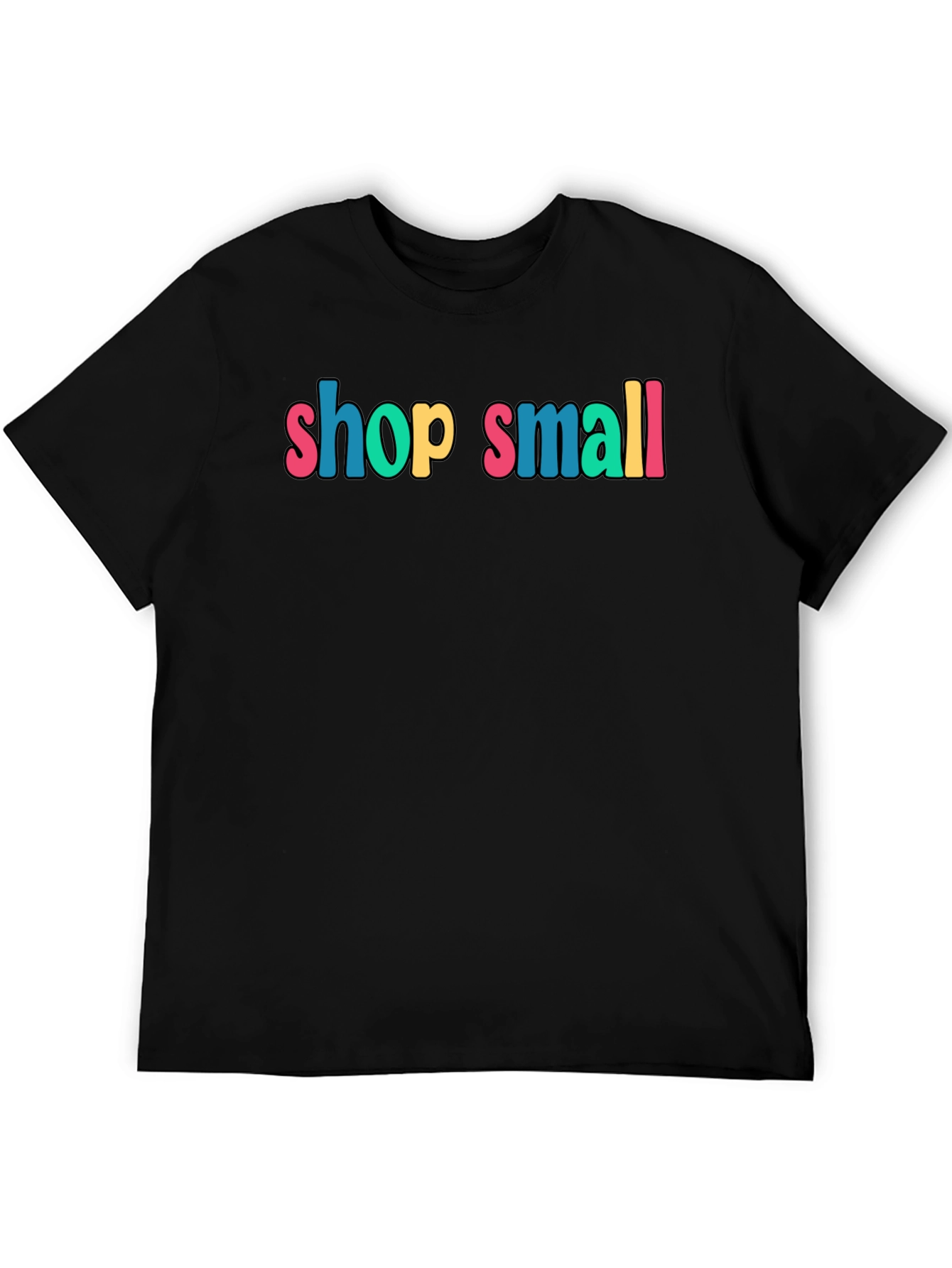 Black Shop Small Black Cotton Graphic Tee view 5