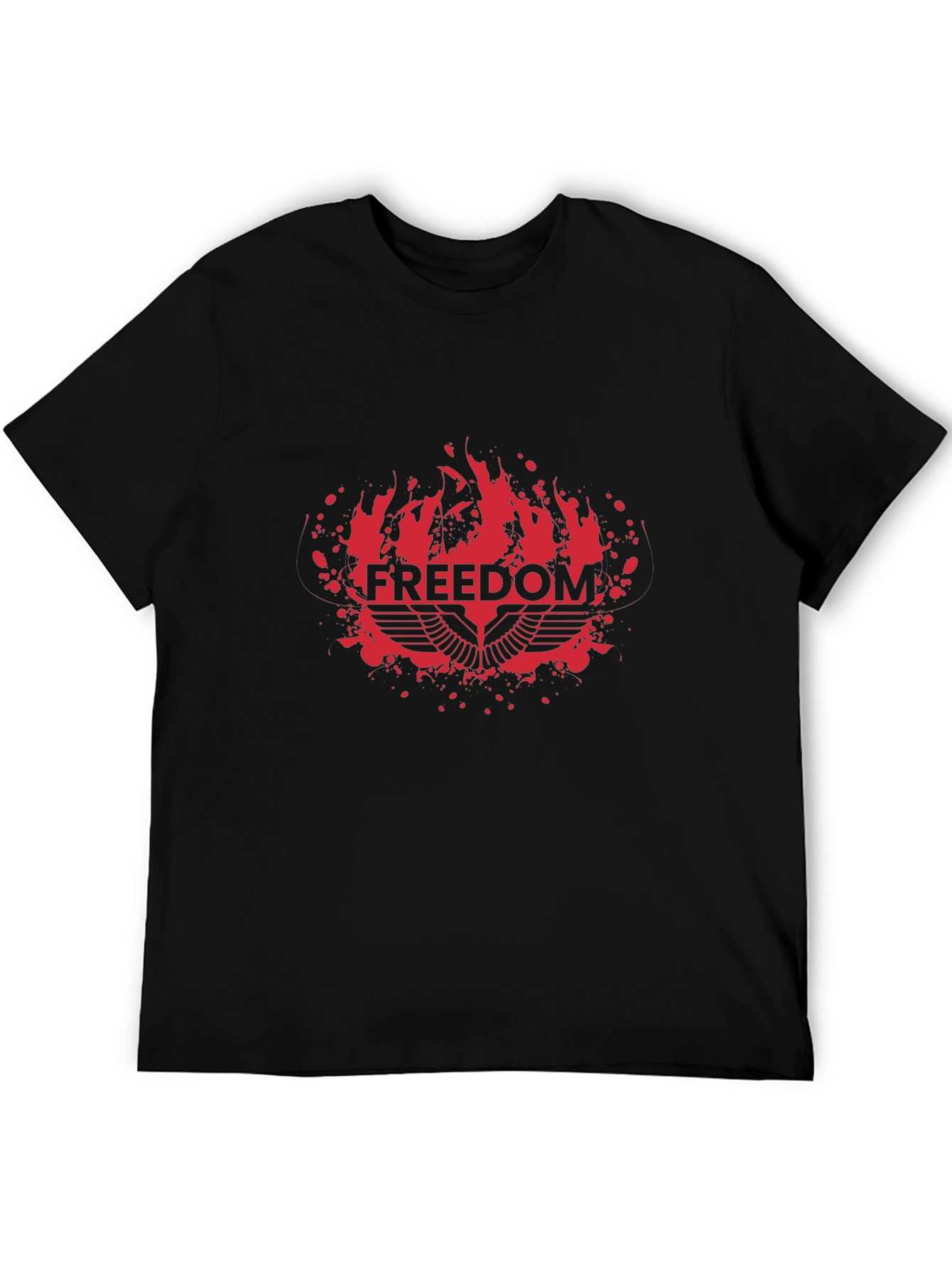 Black Freedom Graphic Black T-Shirt - Bold Statement Tee view 5