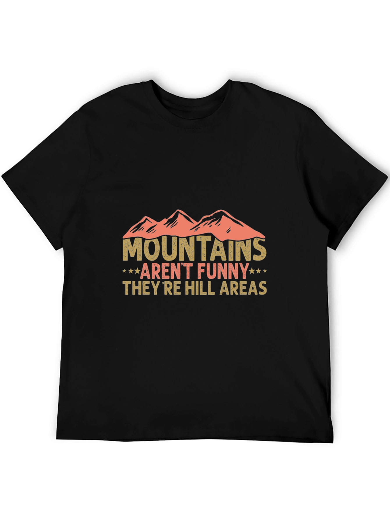 Black Funny Mountains Hill Areas Graphic Tee view 5