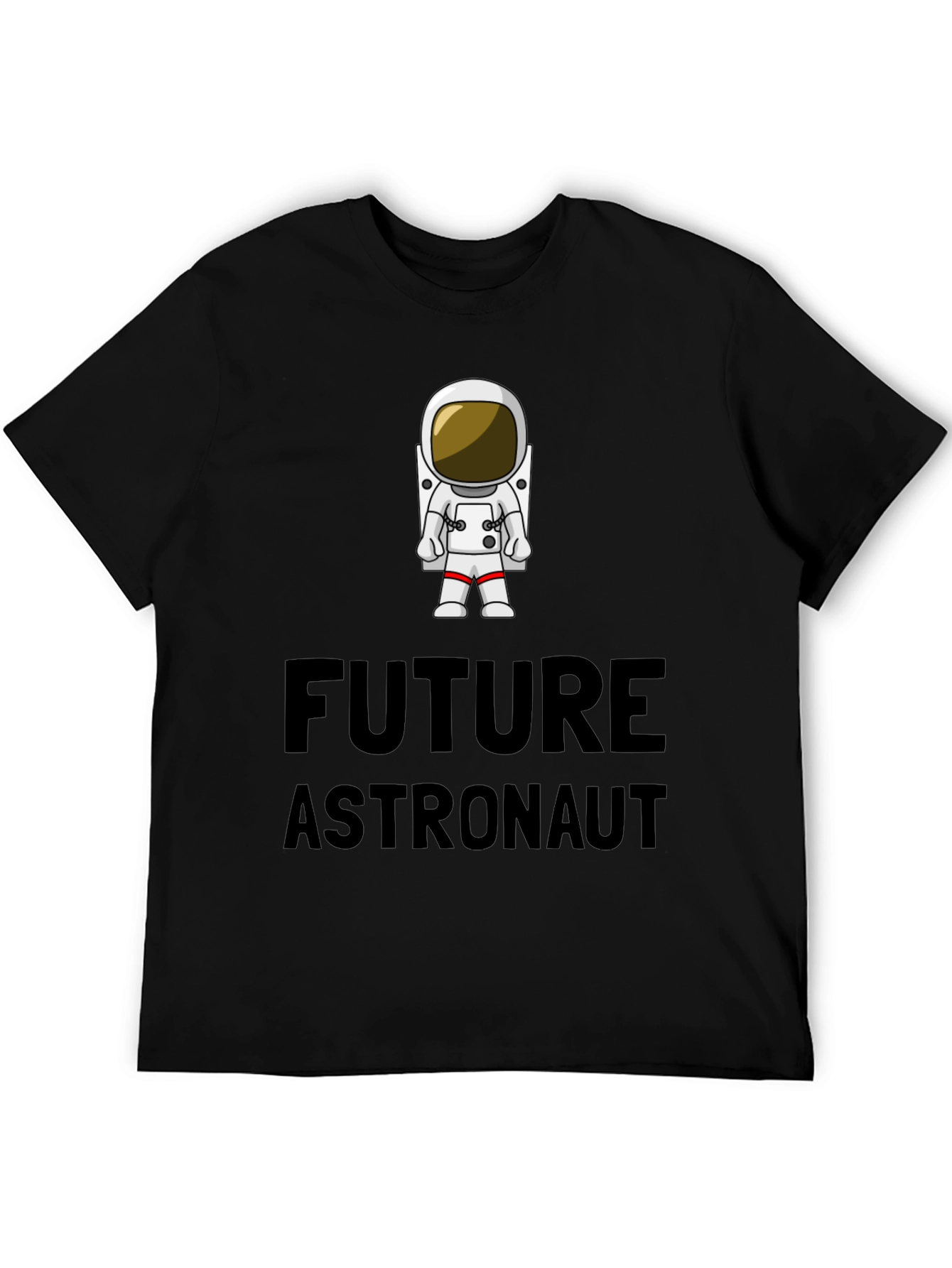 Black Future Astronaut T-Shirt - Black Cotton Crew Neck view 5