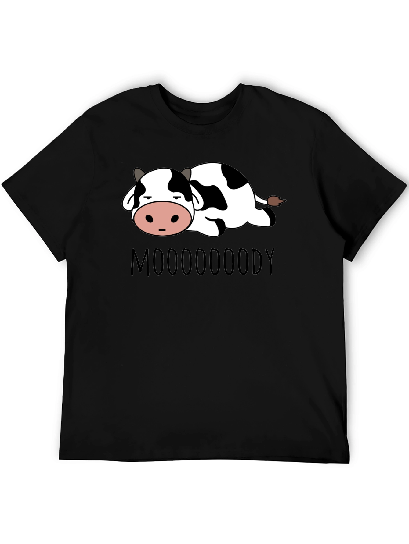 Black Mooooody Cow Graphic Tee - Soft Cotton Blend view 5