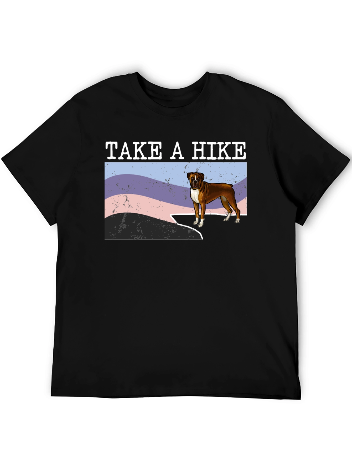 Black Take A Hike Boxer Dog T-Shirt view 5