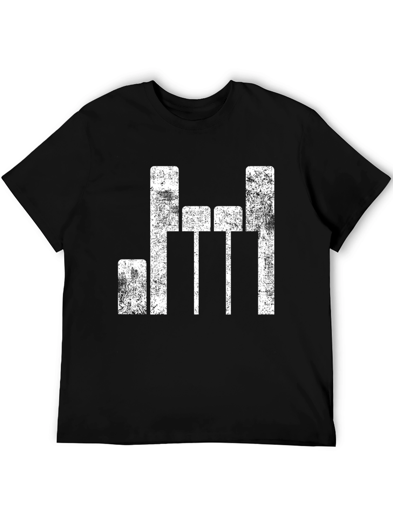 Black Distressed Equalizer Graphic T-Shirt view 5