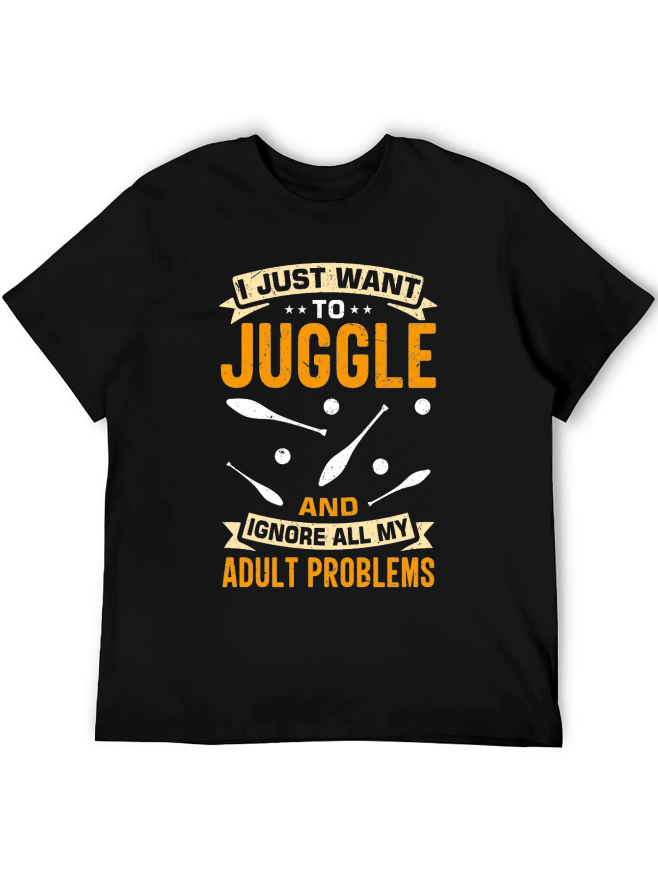 Black Juggling Adult Problems T-Shirt: Fun & Comfortable view 5