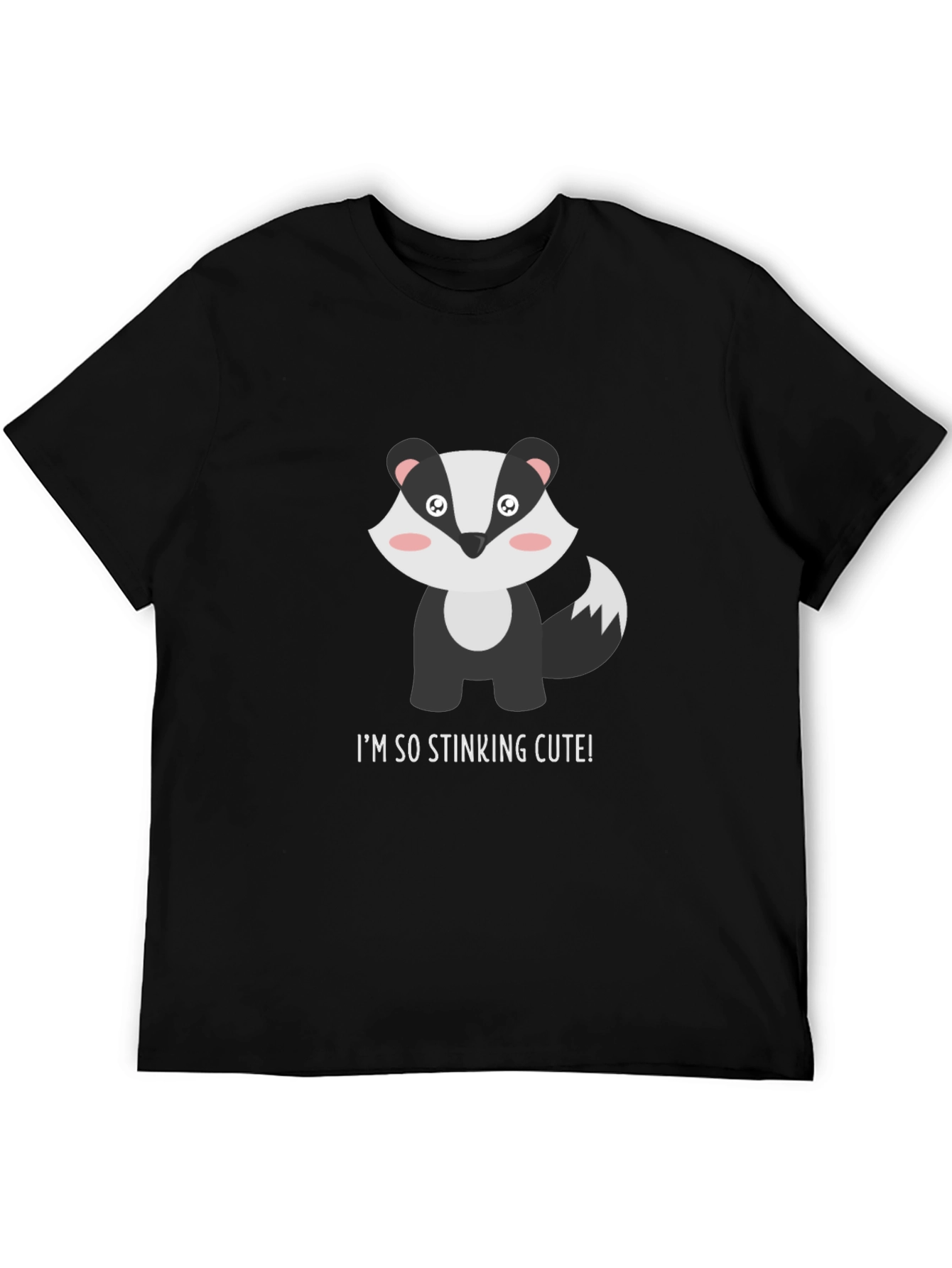 Black Cute Badger T-Shirt - "I'm So Stinking Cute!" view 5