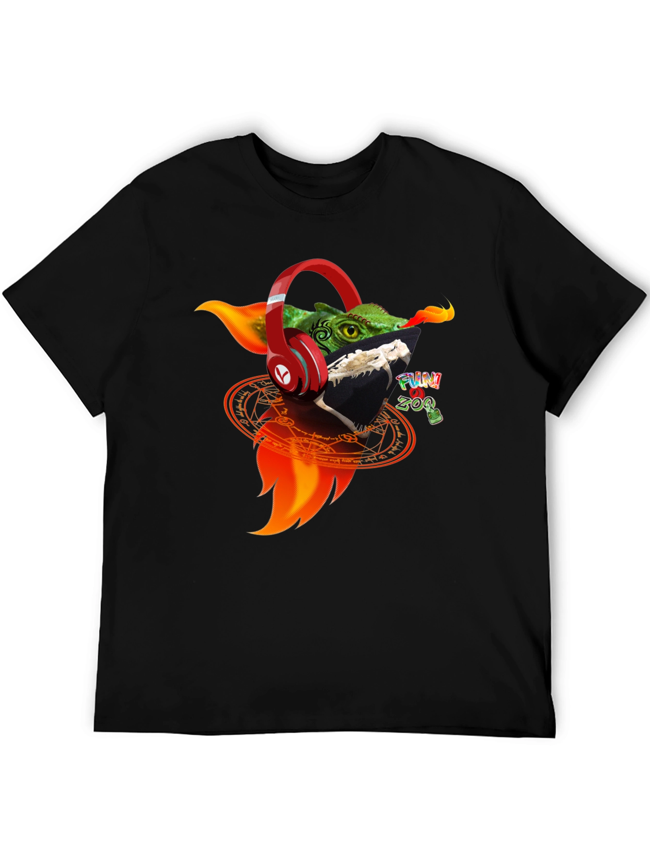 Black Fun Zoo Dragon Graphic Tee - Black view 5