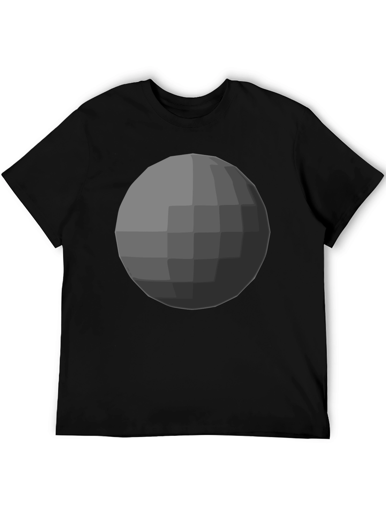 Black Geometric Sphere Graphic Tee - Modern Minimalist Design view 5