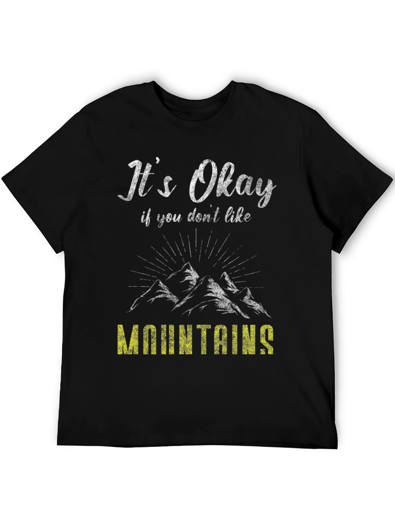 Black It's Okay Mountains Graphic Tee view 5