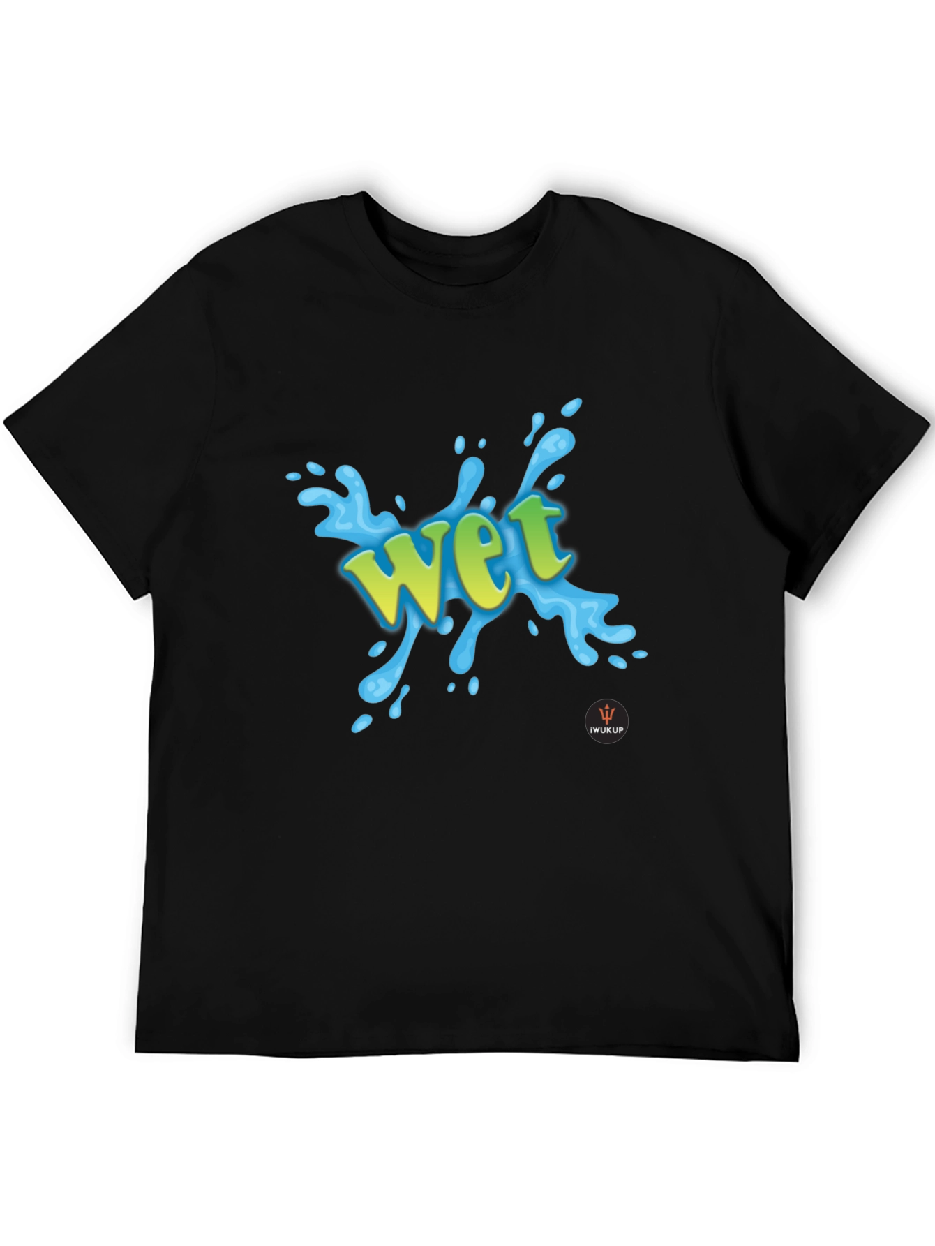 Black Wet Graphic Print Black T-Shirt view 5