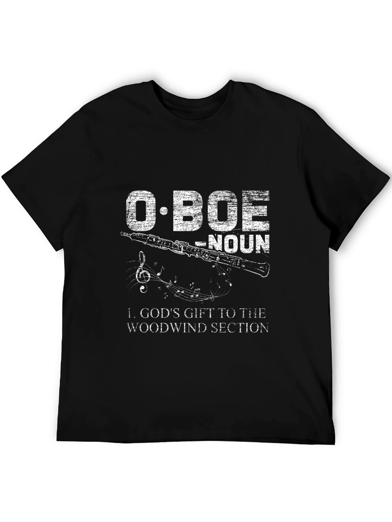 Black Oboe Noun T-Shirt - Musician's Gift view 5
