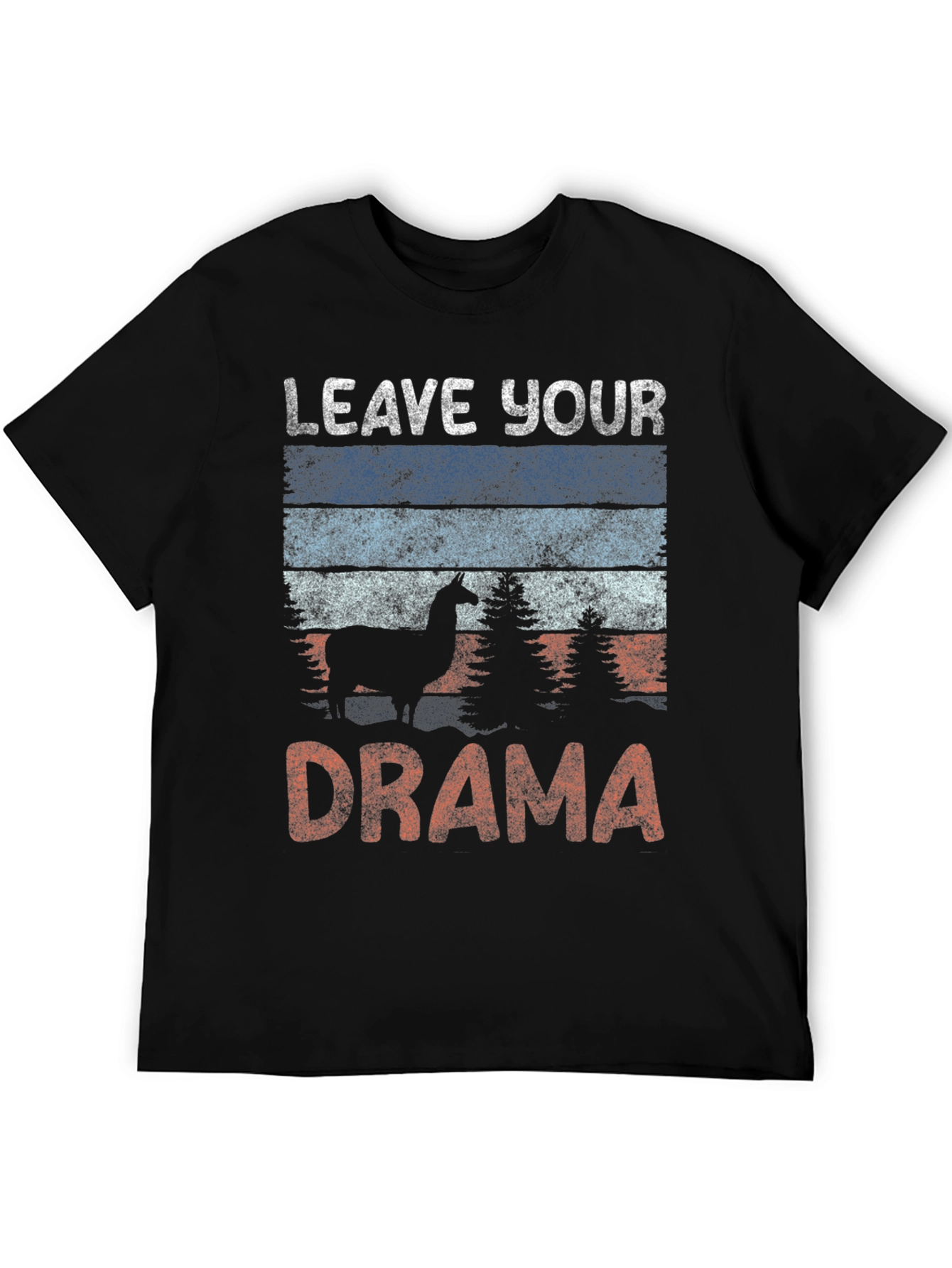 Black Leave Your Drama Llama Graphic Tee view 5