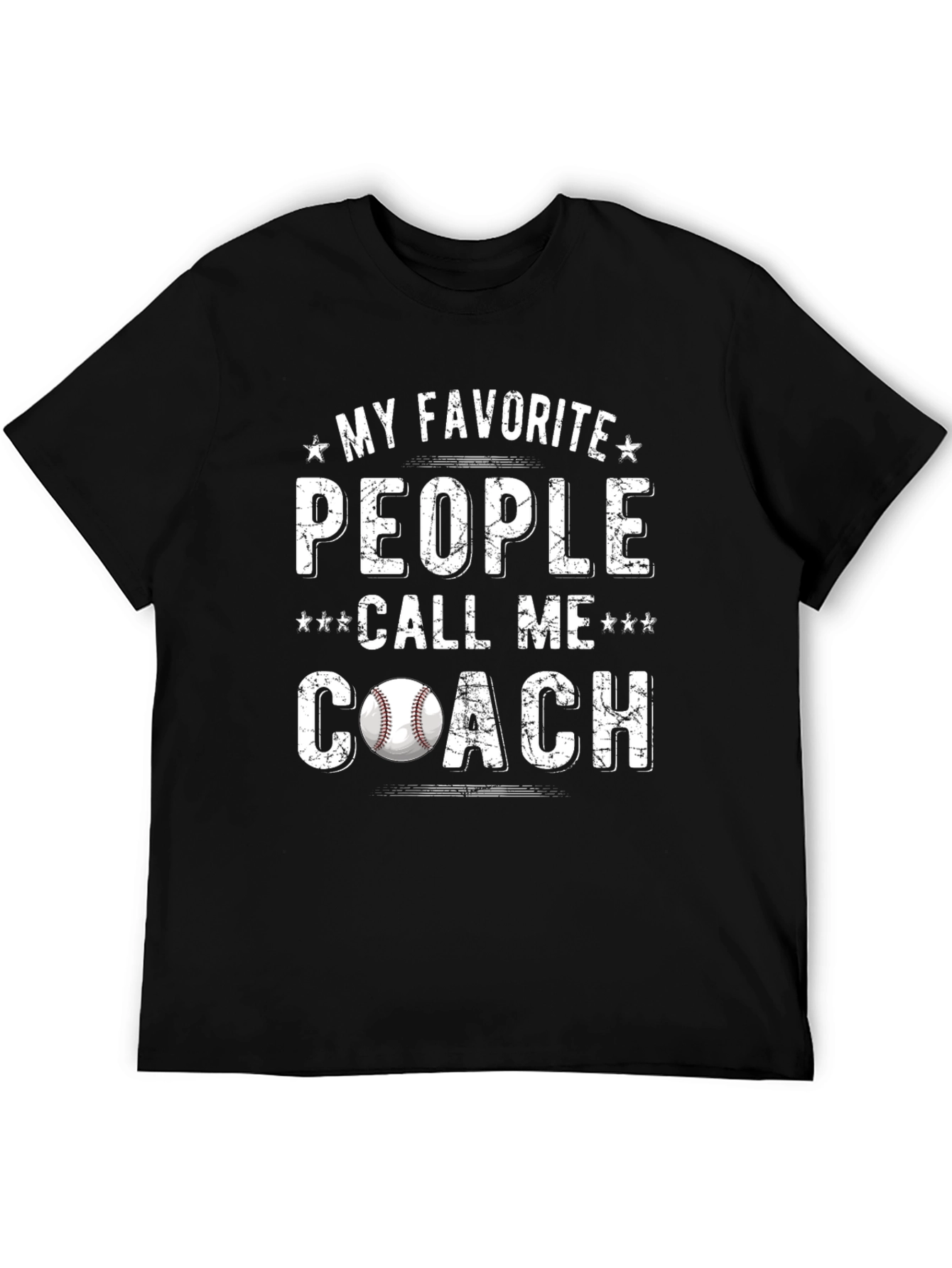 Black My Favorite People Call Me Coach Baseball T-Shirt view 5