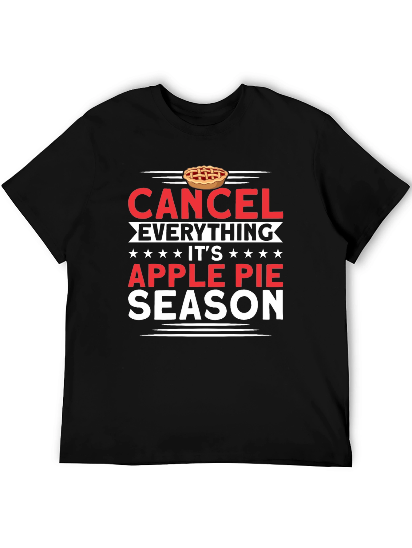 Black Cancel Everything Apple Pie Season T-Shirt view 5