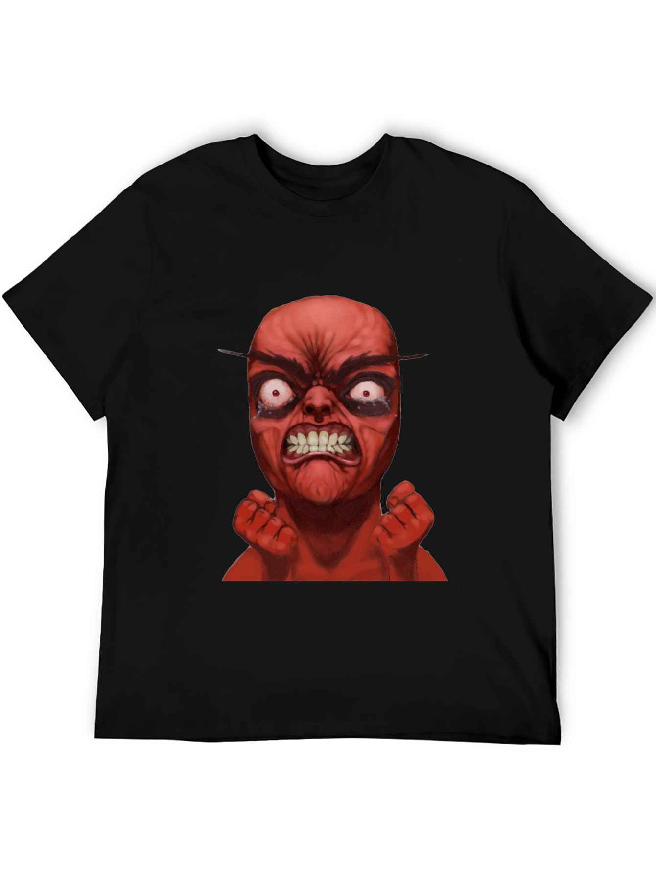 Black Angry Red Character Graphic T-Shirt view 5