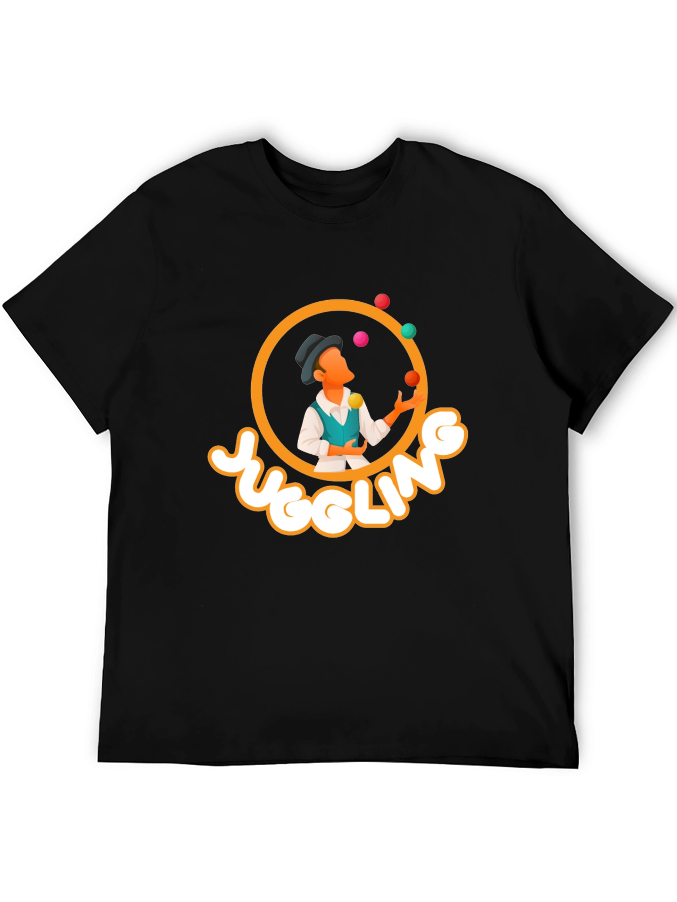 Black Juggling T-Shirt - Black Graphic Tee view 5