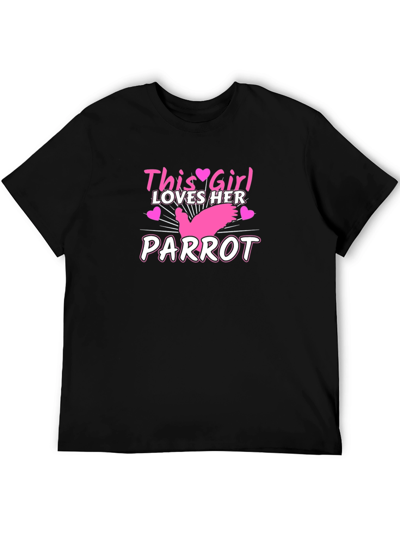 Black This Girl Loves Her Parrot T-Shirt - Black view 5
