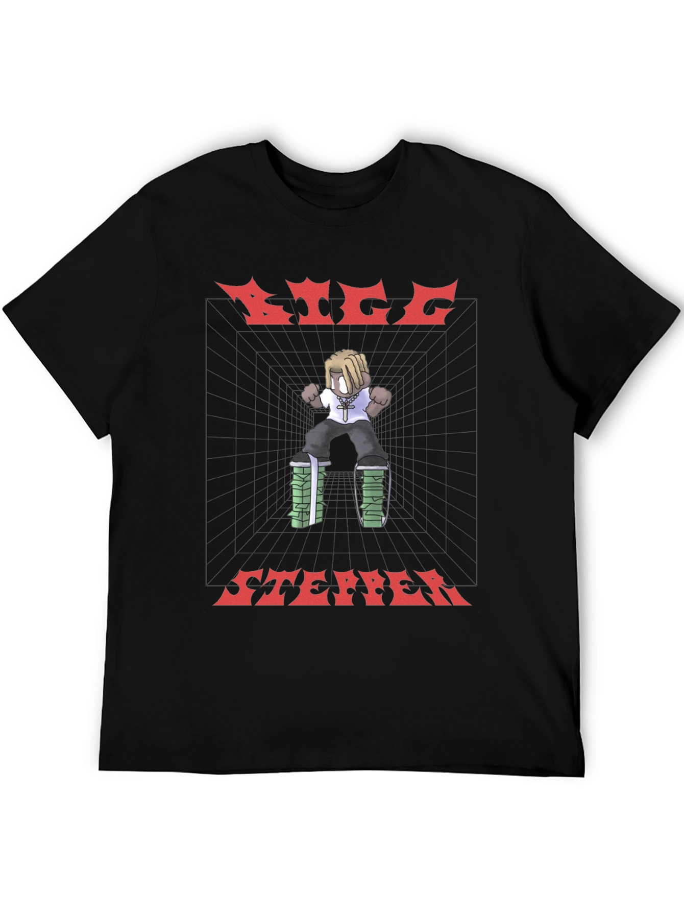 Black Big Stepper Graphic Tee - Black view 5