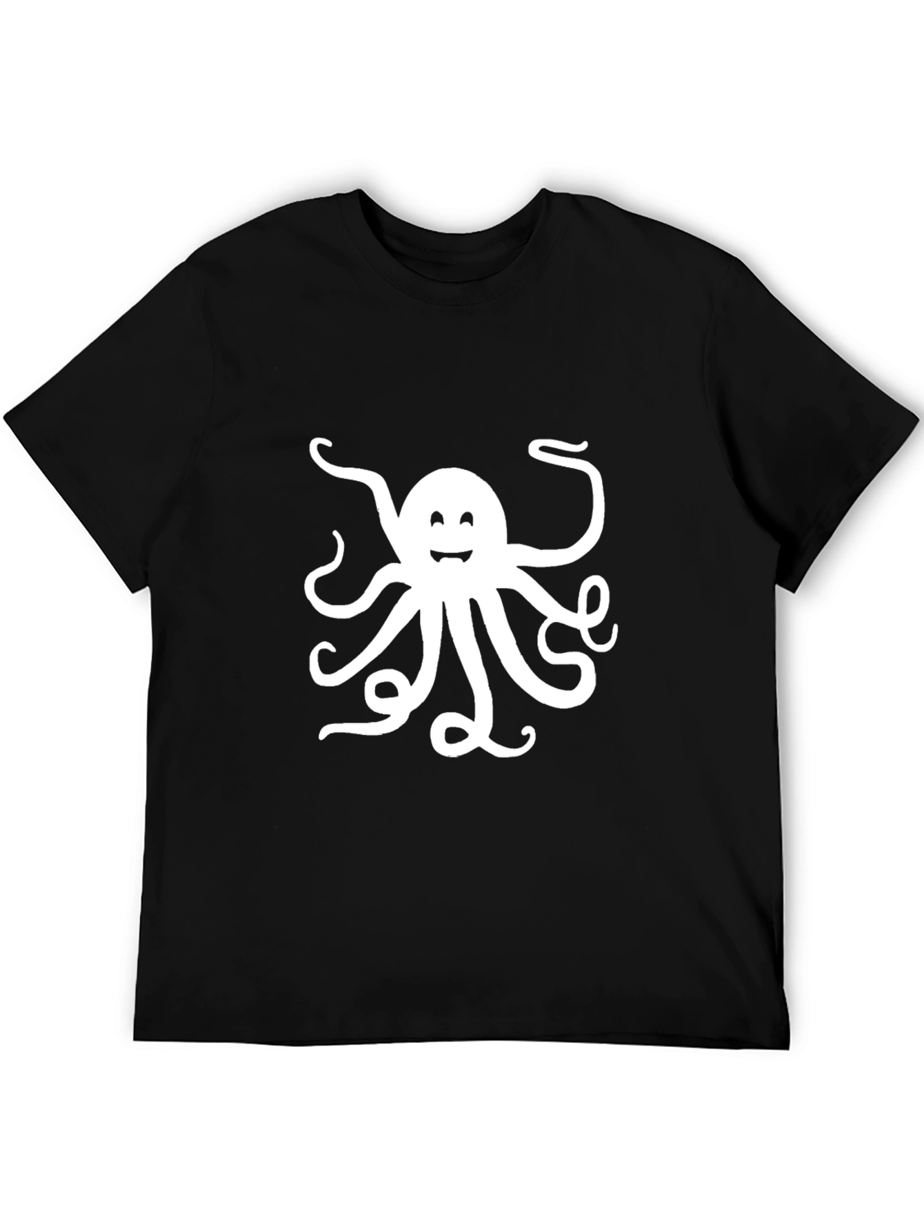Black Octopus Graphic Tee - Black Cotton T-Shirt view 5