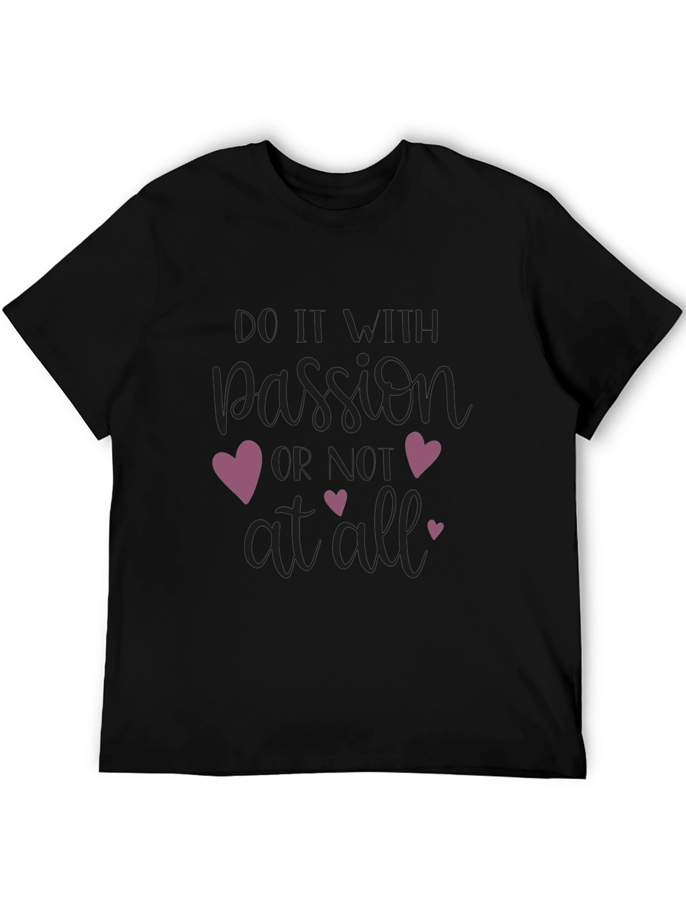 Black Passion Heart Graphic Black T-Shirt view 5