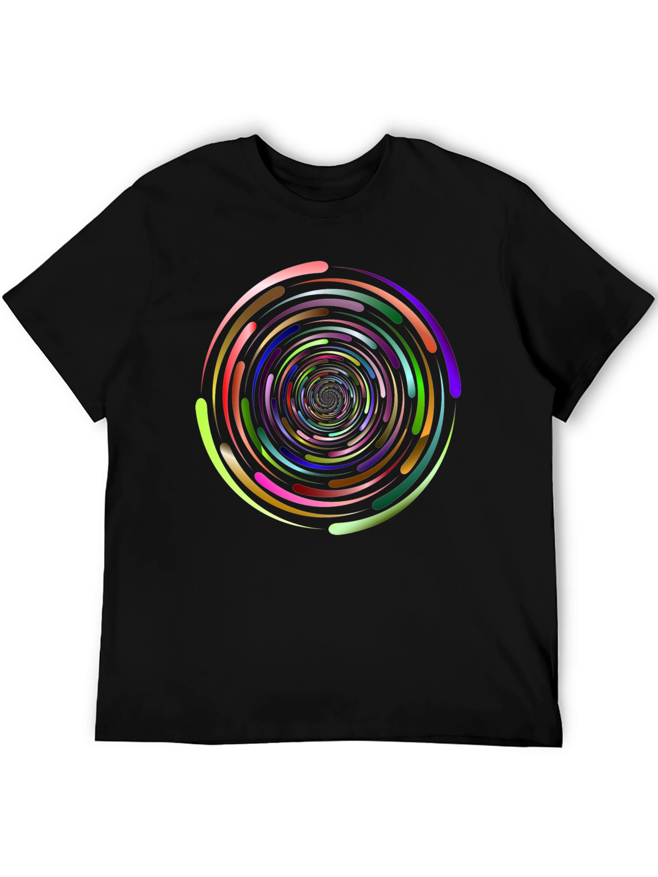 Black Vortex Swirl Graphic Tee - Black view 5