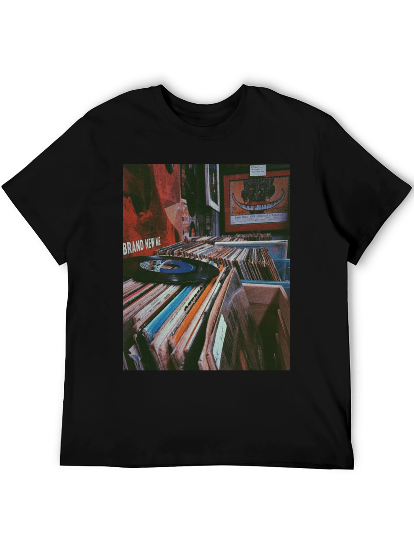 Black Vinyl Record Collection Graphic Tee - Music Lover Shirt view 5