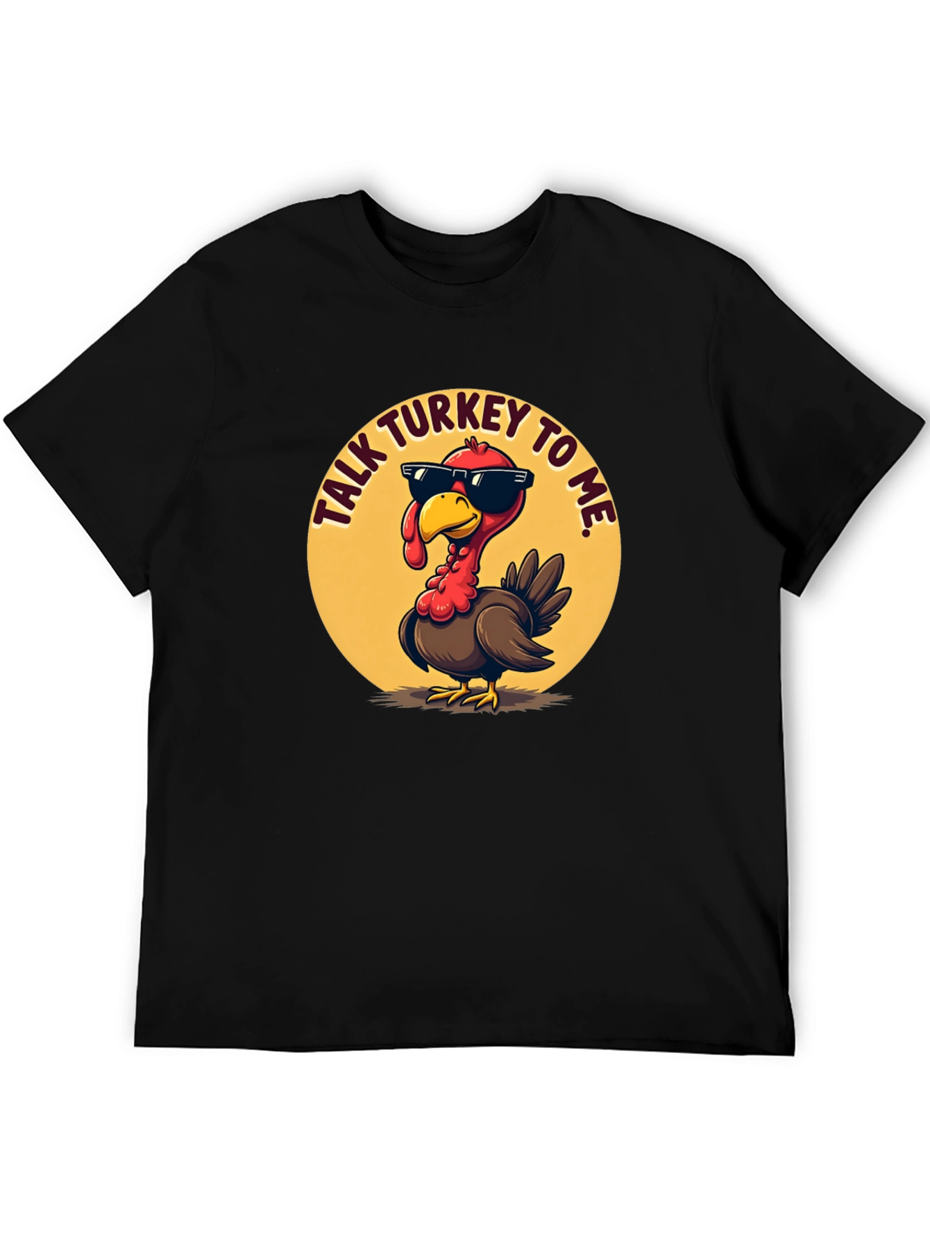 Black Talk Turkey To Me Black T-Shirt view 5