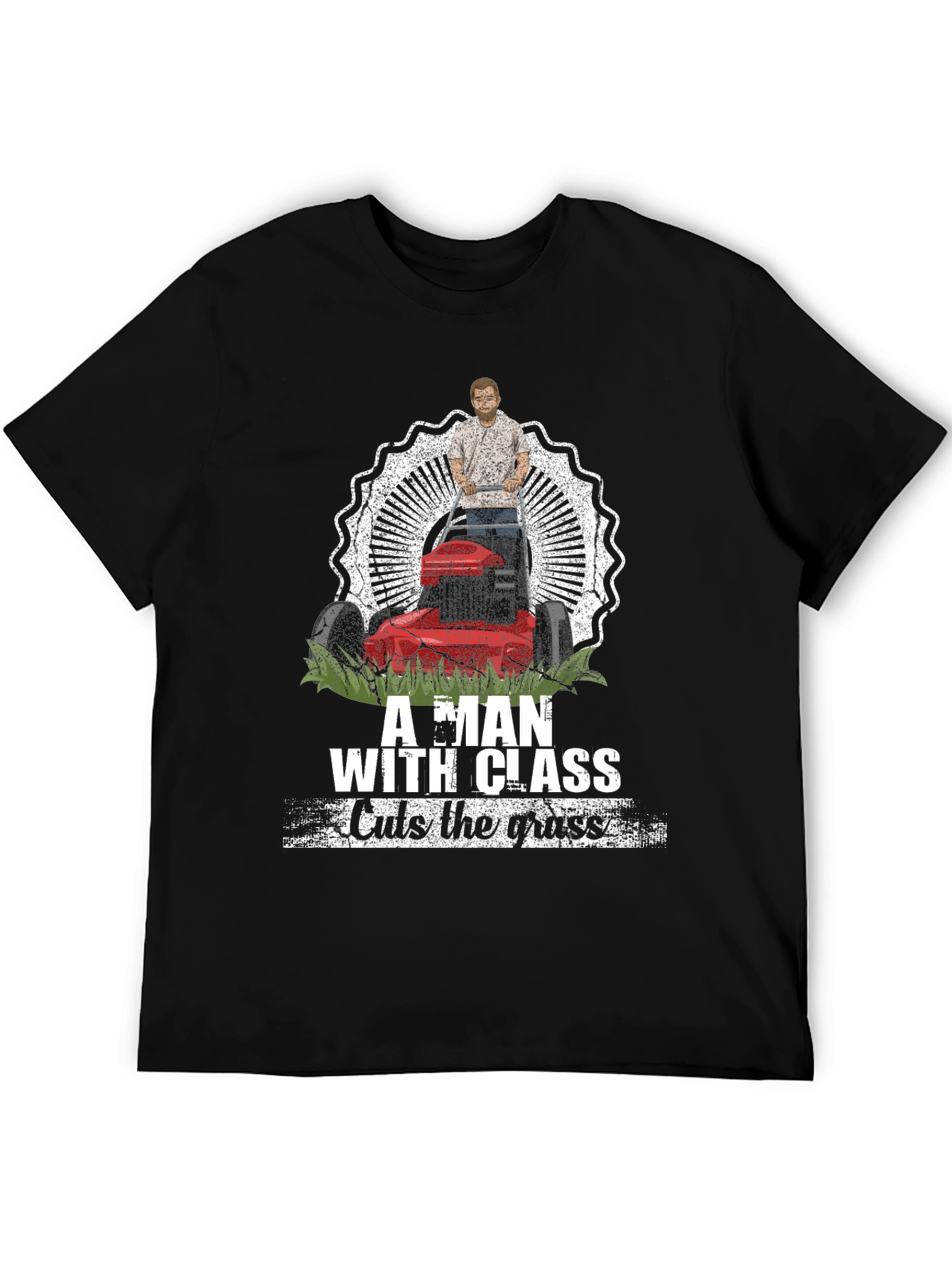 Black Classy Lawn Mower Tee view 5