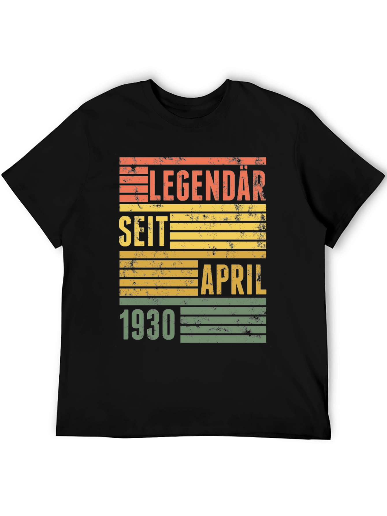 Black Legendary Since April 1930 Birthday T-Shirt view 5