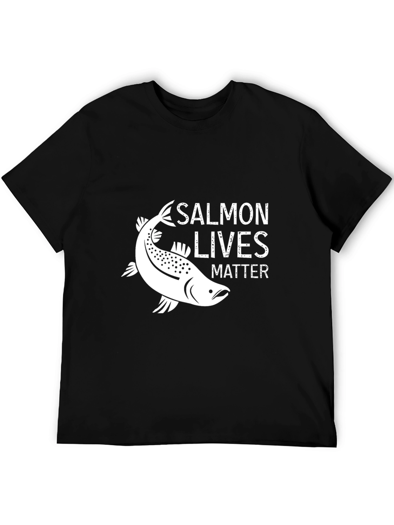 Black Salmon Lives Matter Graphic Tee - Black view 5