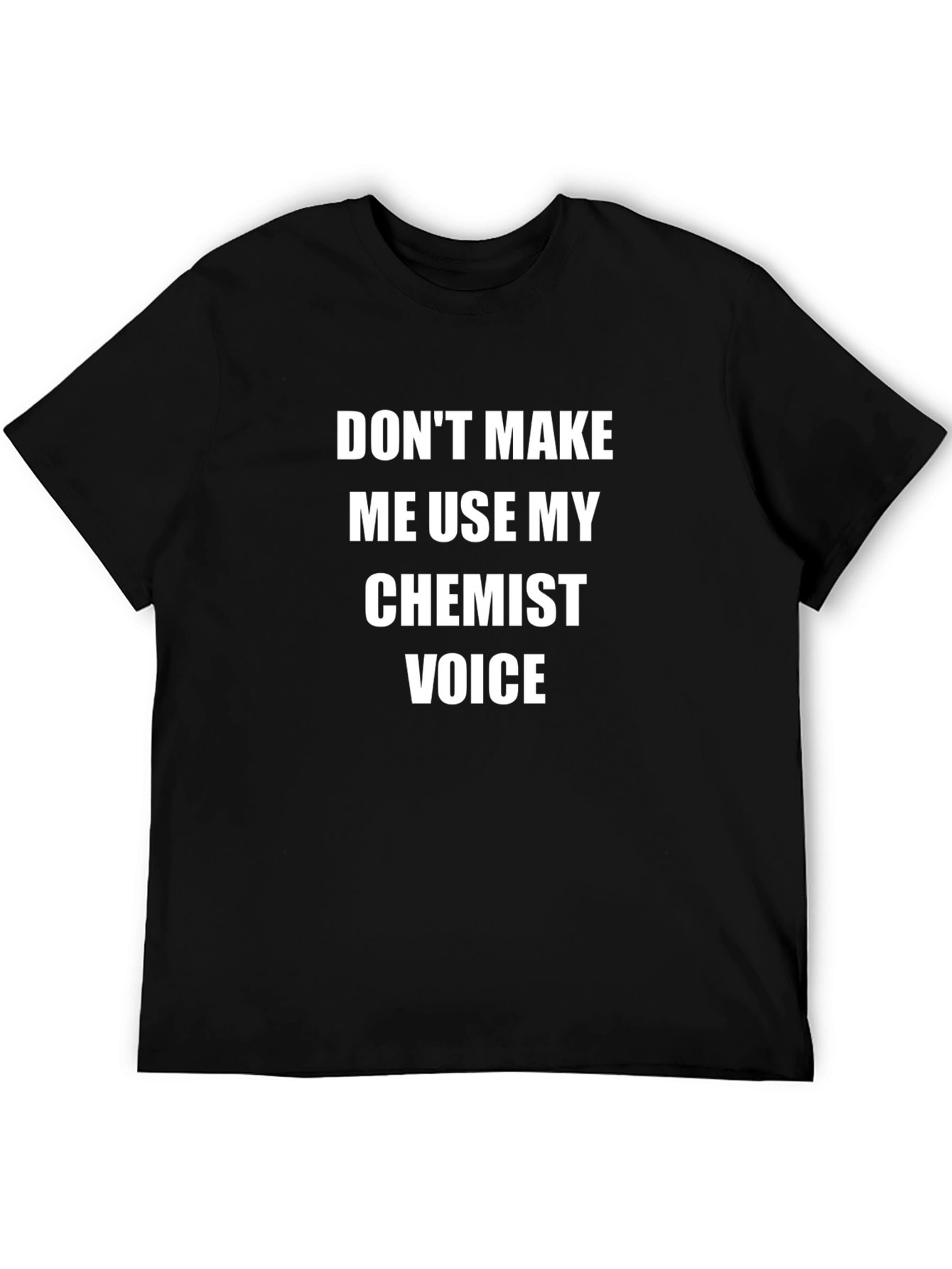 Black Chemist Voice T-Shirt - Funny Science Tee view 5