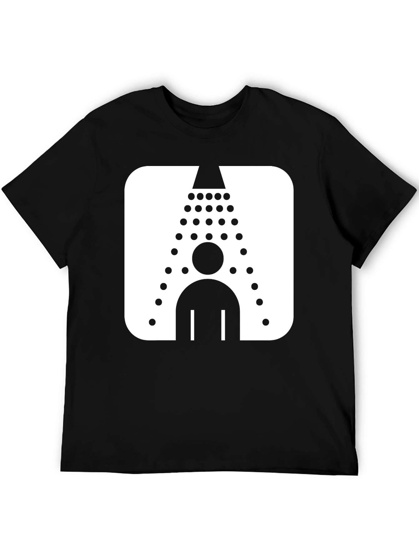 Black Shower Icon Black T-Shirt - Clean Humor Graphic Tee view 5