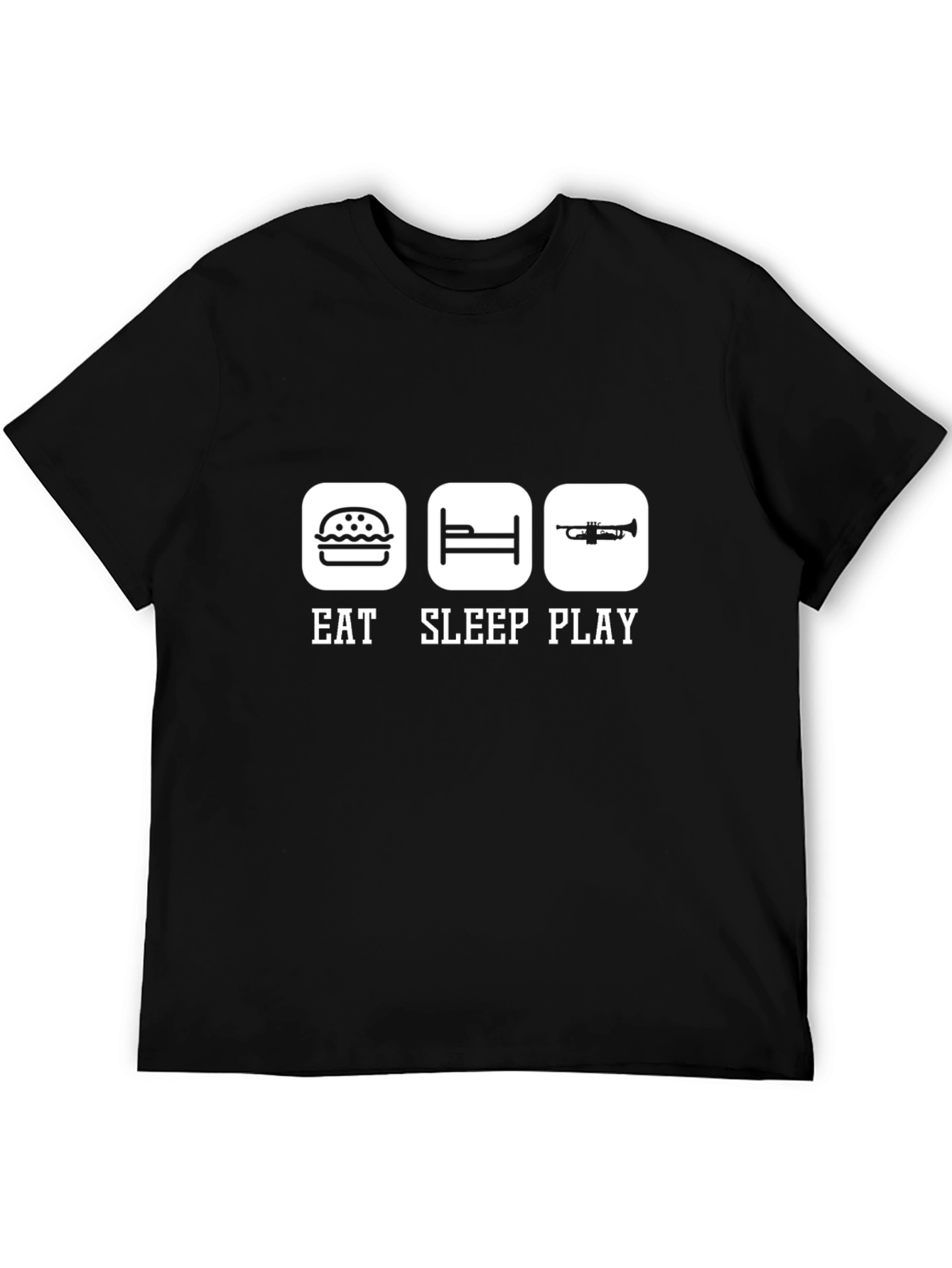 Black Eat Sleep Play Graphic Tee - Black Casual T-Shirt view 5