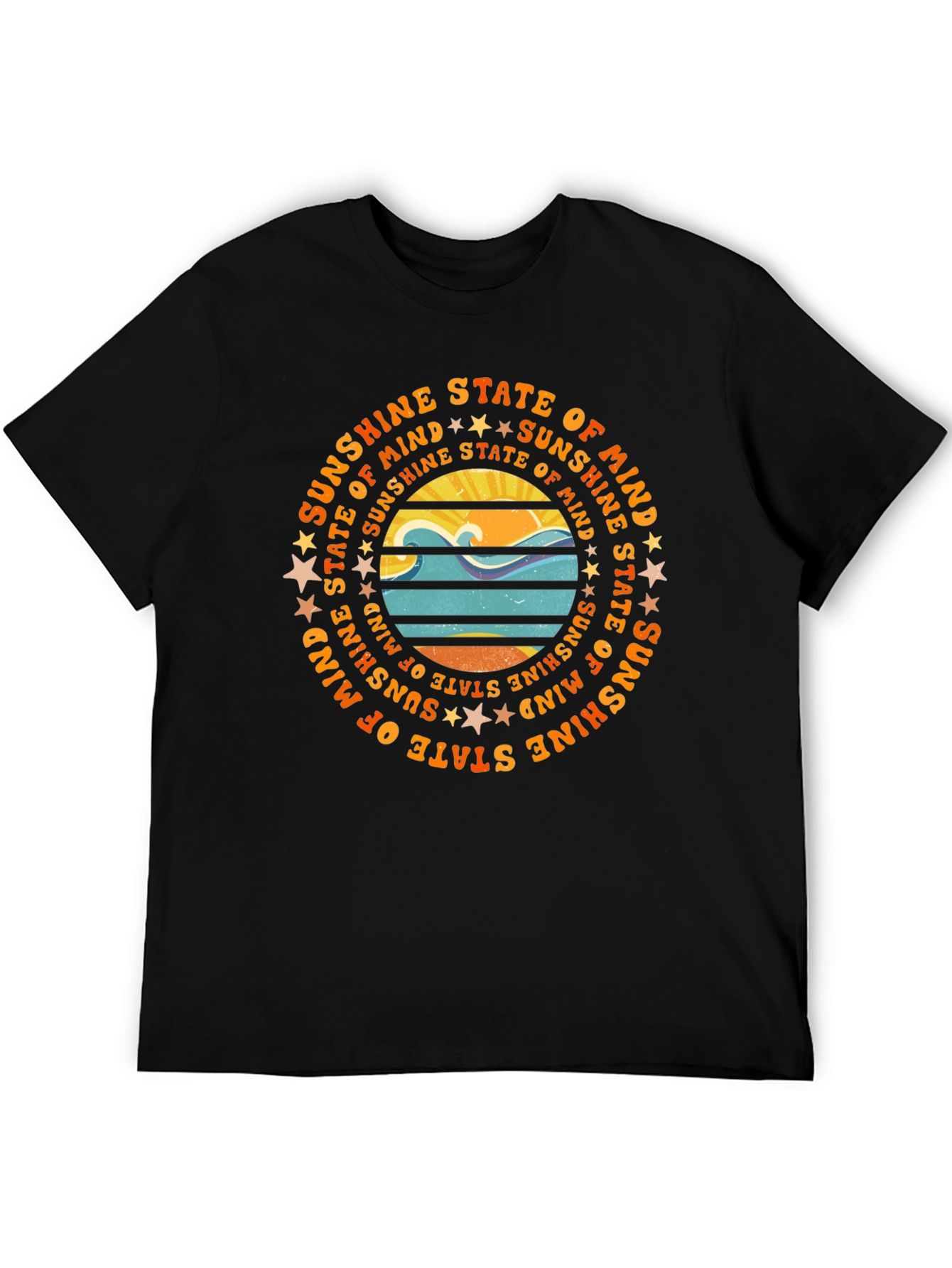 Black Sunshine State of Mind Graphic Tee - Stylish Unisex T-Shirt view 5