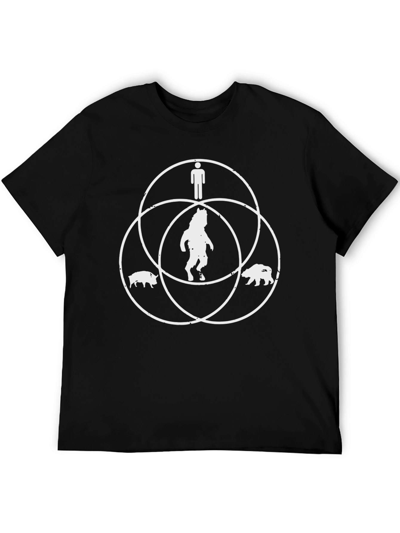 Black ManBearPig T-Shirt Funny Graphic Tee view 5