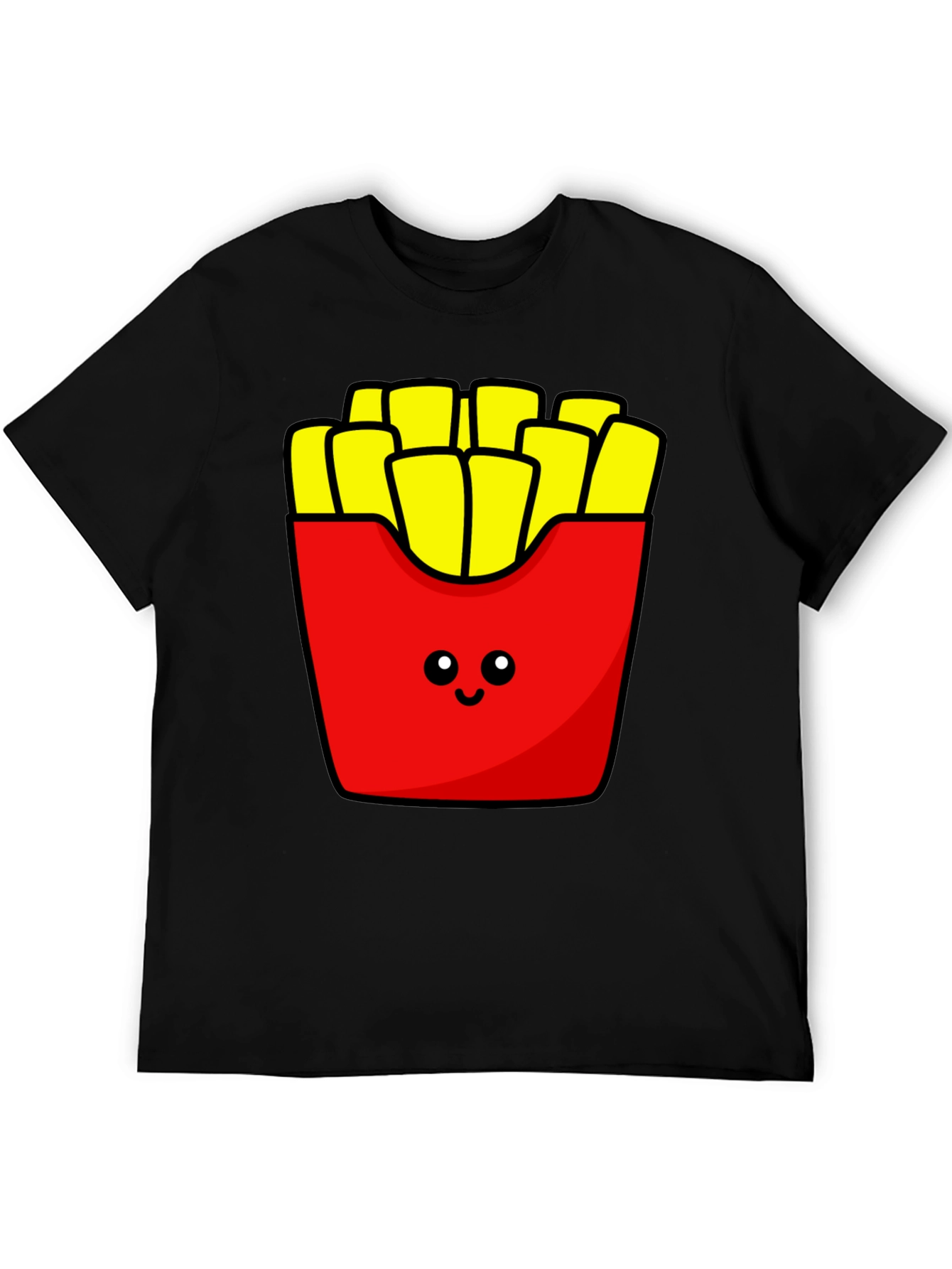 Black Cute French Fries Graphic Tee view 5