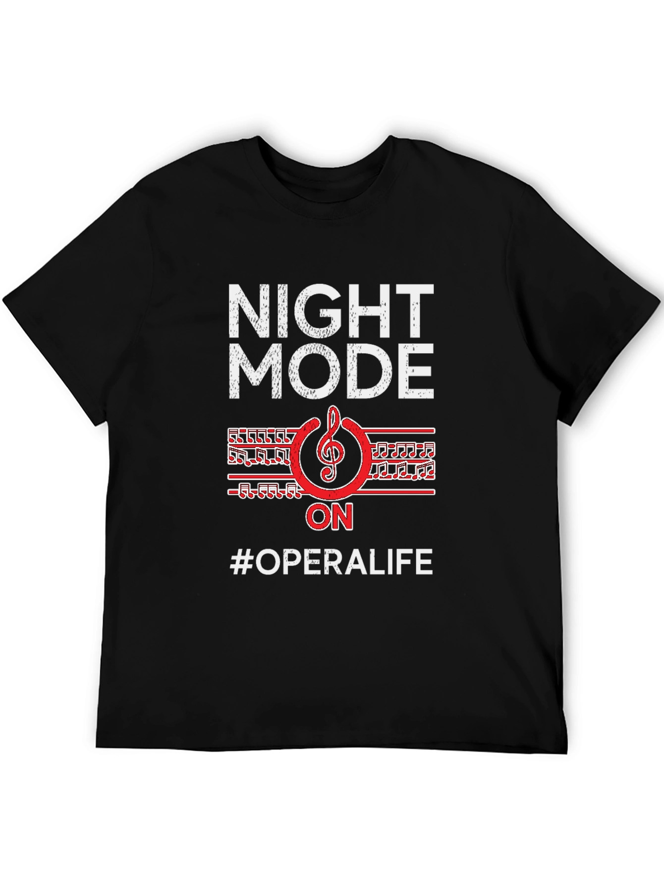 Black Night Mode On #OperaLife Graphic T-Shirt view 5