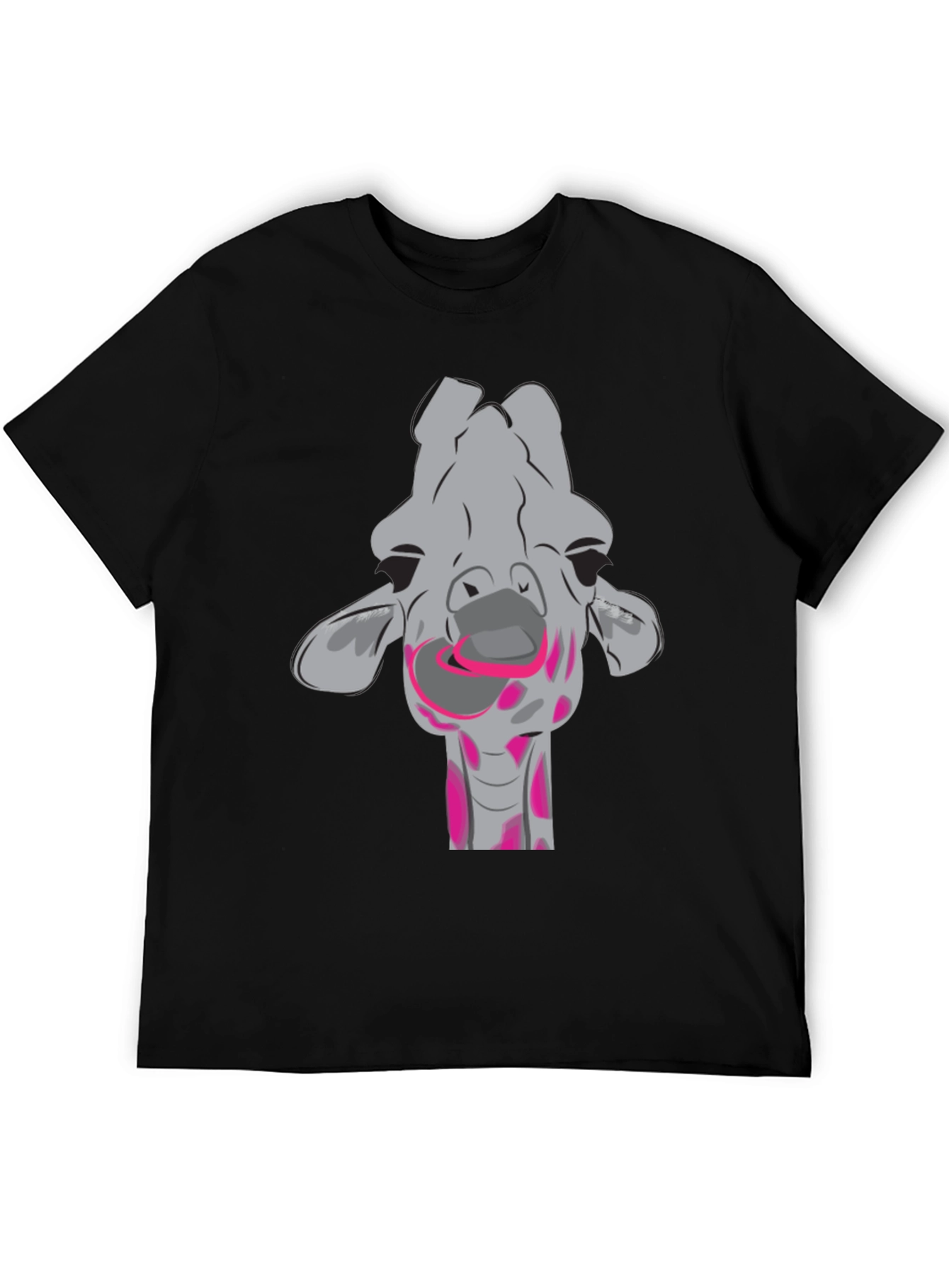 Black Fun Giraffe Graphic T-Shirt view 5