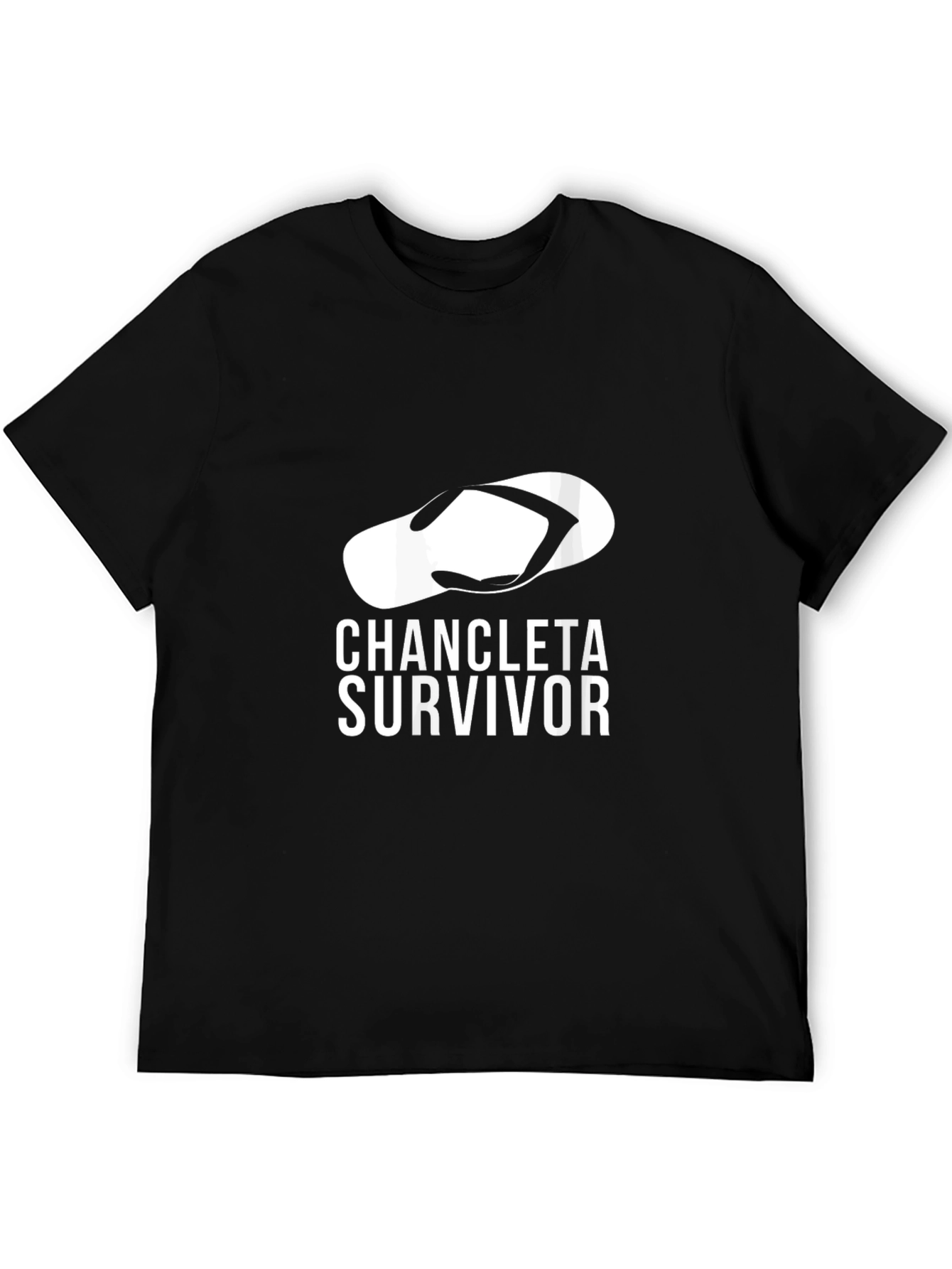 Black Chancla Survivor T-Shirt - Funny Graphic Tee view 5