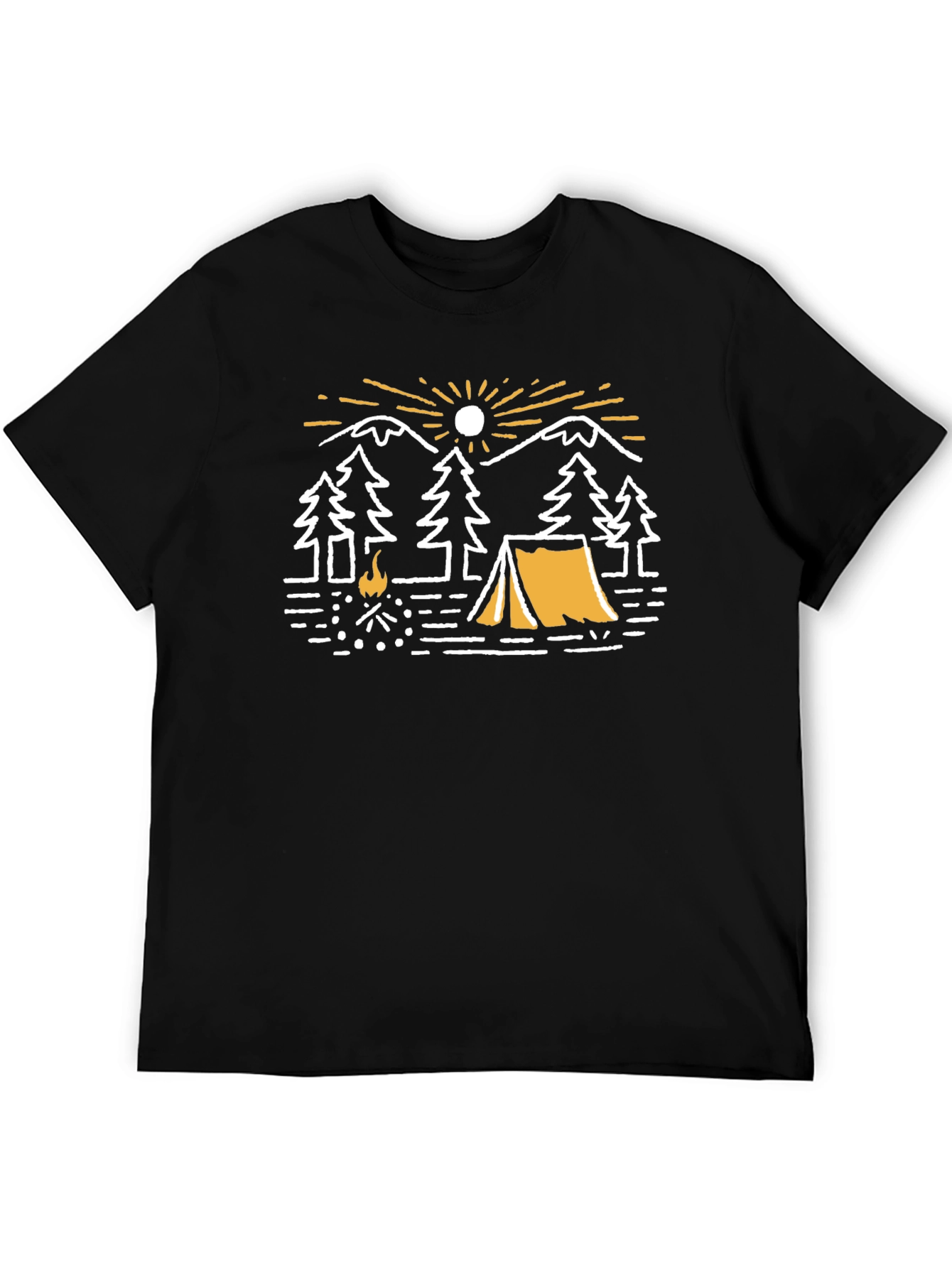 Black Camping Adventure Graphic T-Shirt - Black view 5