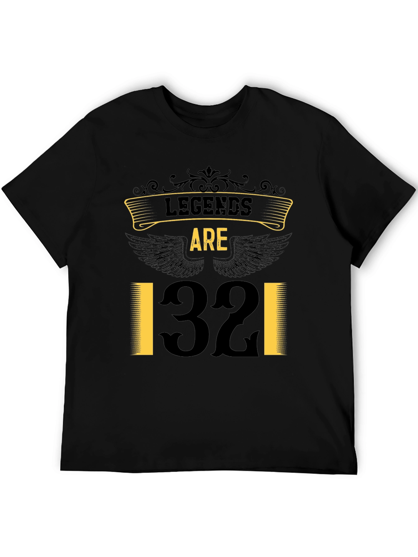 Black Legends Are 32 T-Shirt - Black view 5
