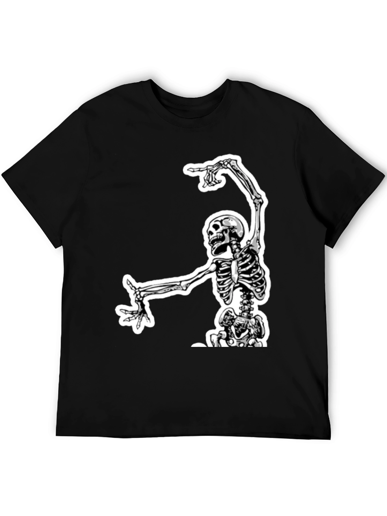 Black Skeleton Graphic Tee - Black Cotton view 5