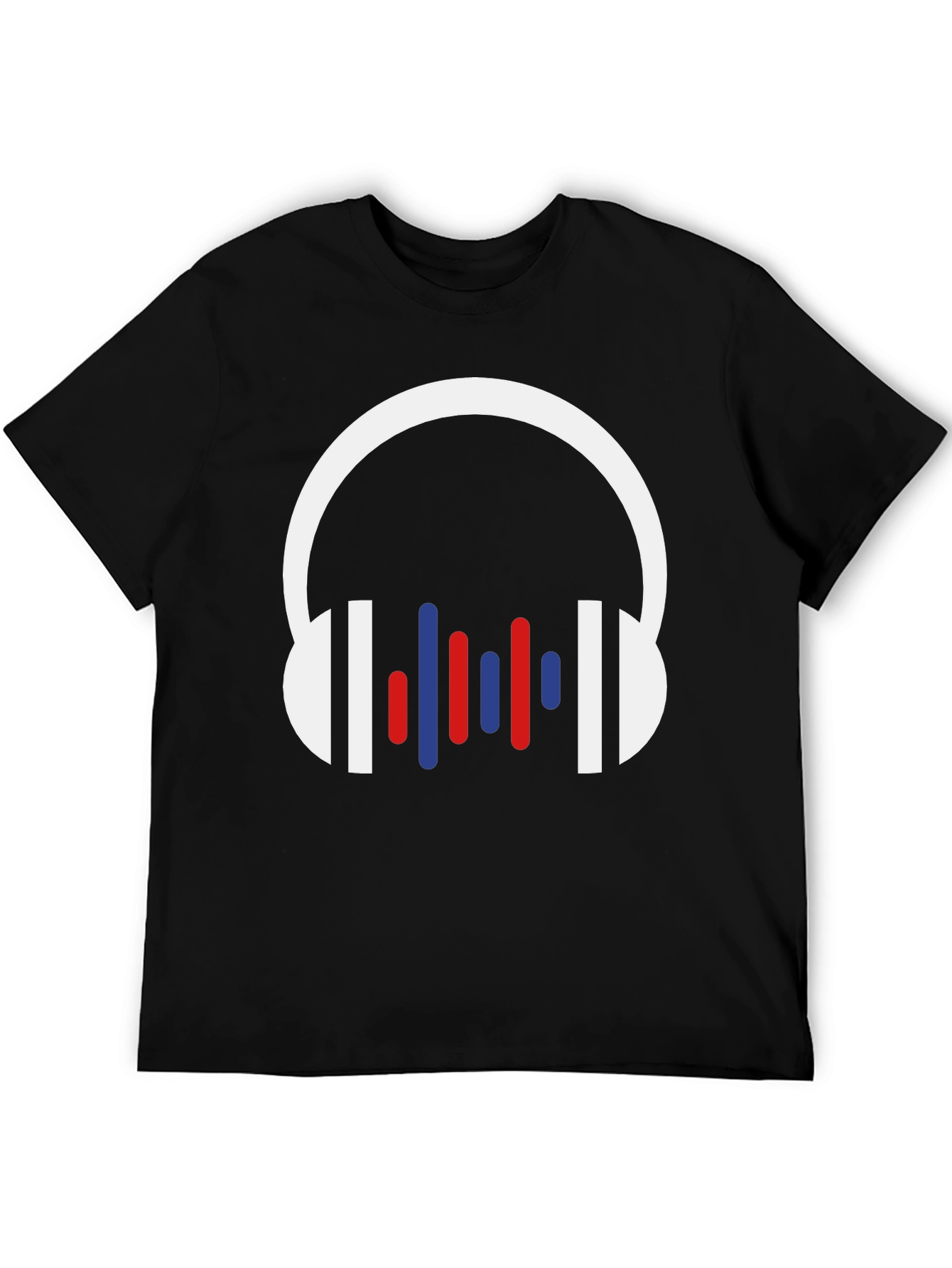Black Headphones Graphic Tee - Music Lover T-Shirt view 5