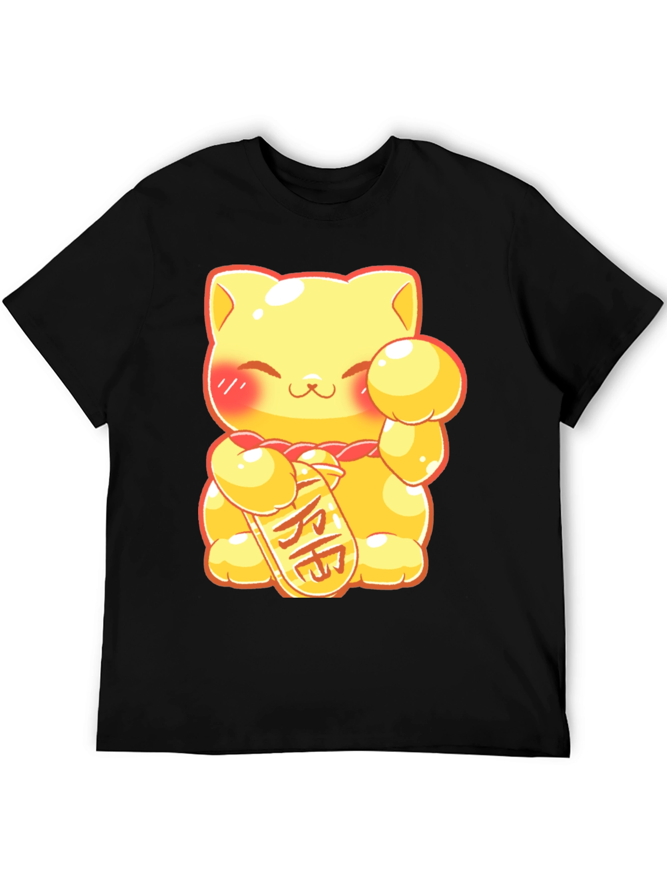 Black Lucky Cat Graphic Tee - Kawaii Style view 5