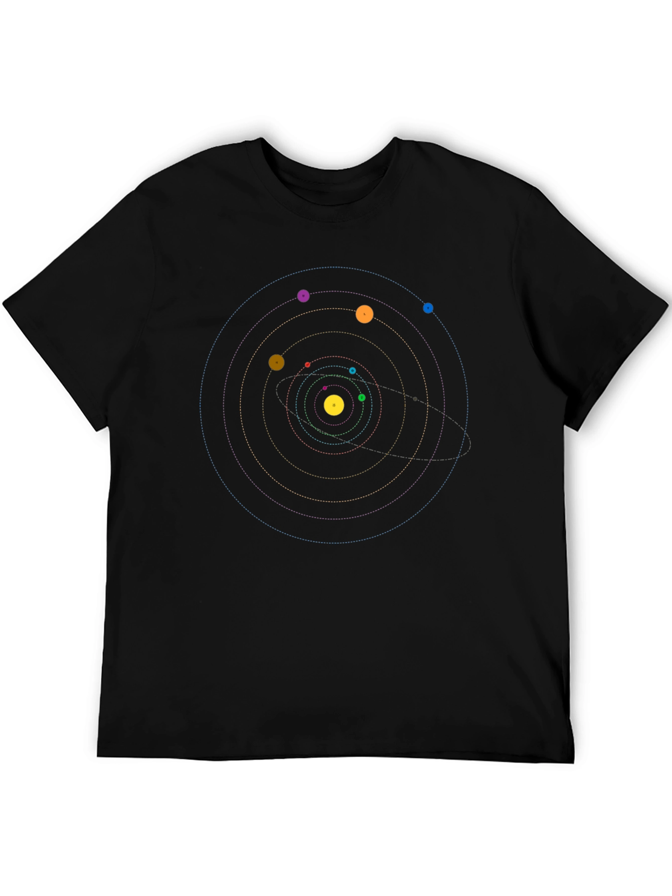 Black Solar System Graphic Tee - Space Exploration Shirt view 5