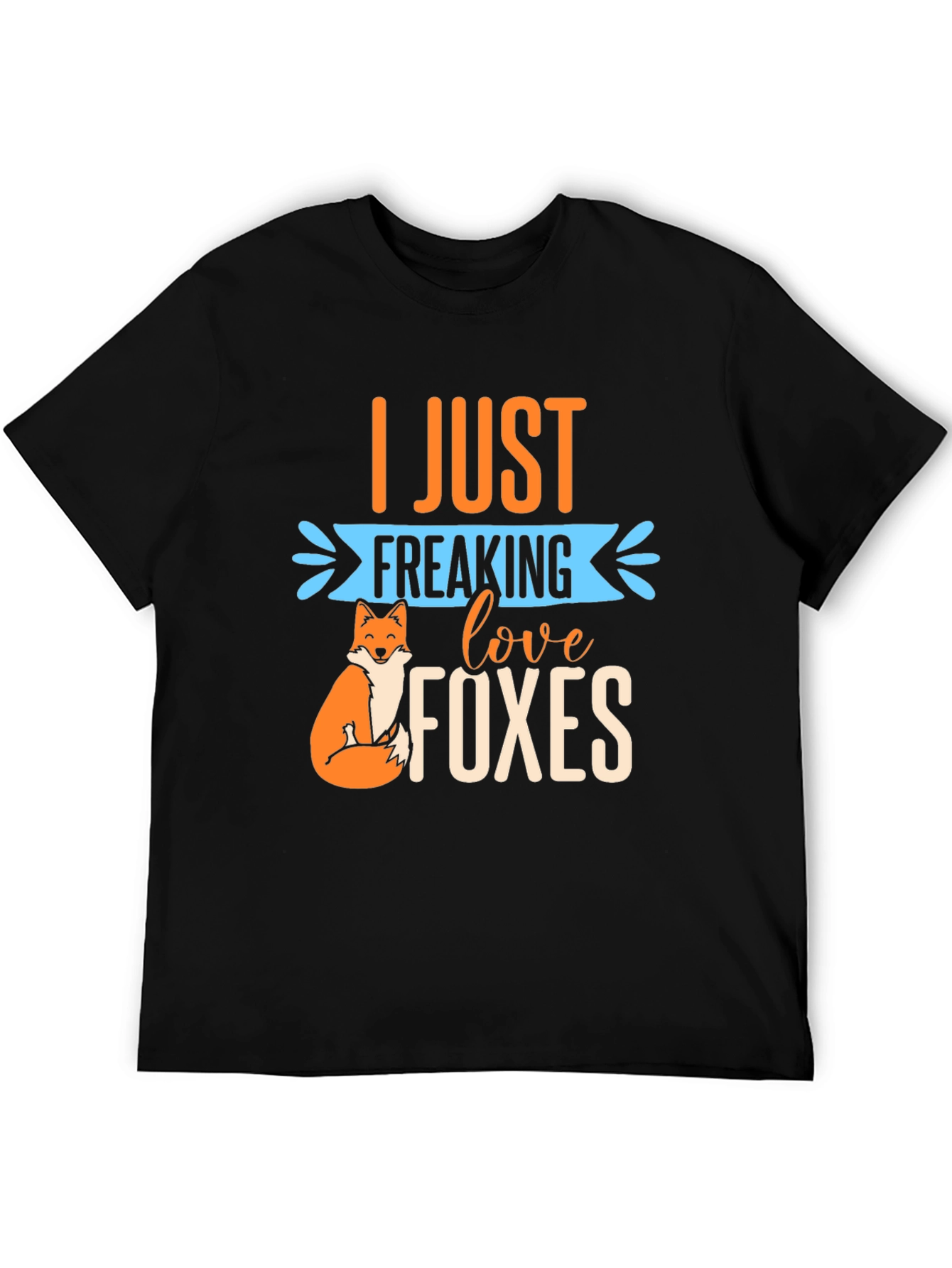 Black I Just Freaking Love Foxes T-Shirt view 5