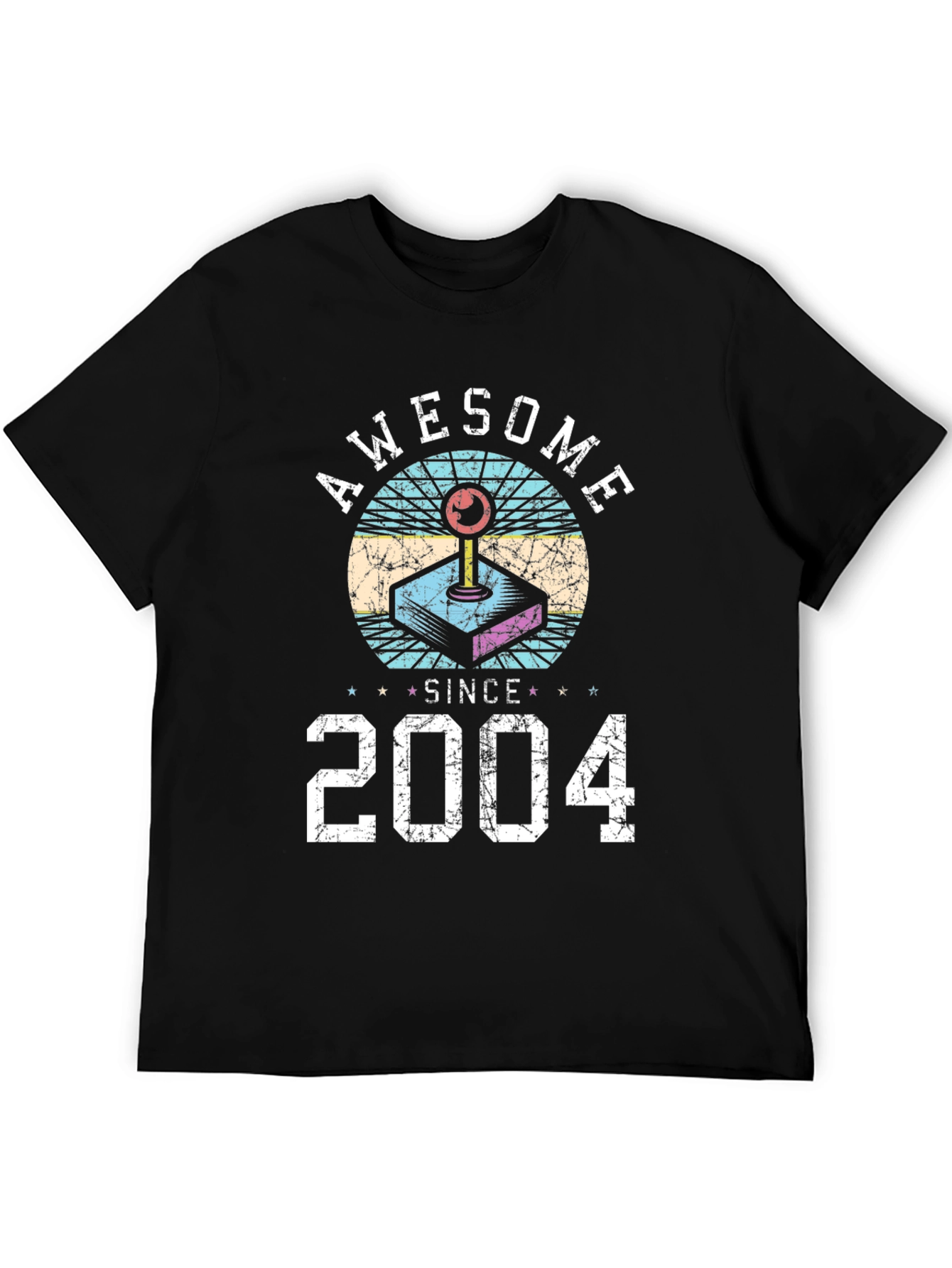 Black Awesome Since 2004 Gamer T-Shirt view 5