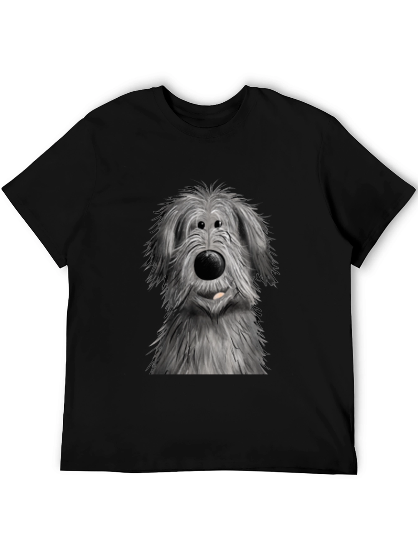 Black Cute Dog Graphic Print Black T-Shirt view 5